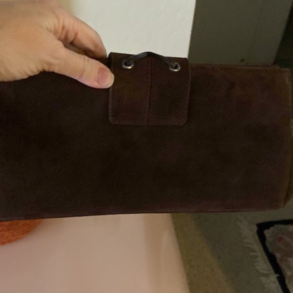 Suarez Italy Couture Designer Vintage Suede & Pewter Handbag - Picture 4 of 4